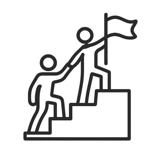 Two figures climbing.''